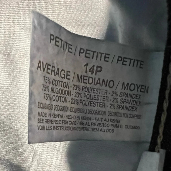 Gloria Vanderbilt, 14P Amanda, black dark wash, high-rise, straight leg - Picture 6 of 6